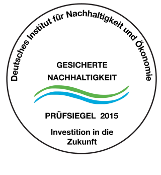 Siegel_Nachhaltigkeit_2015 für Reinigung der Gebäudereinigungen und Industriereinigungen